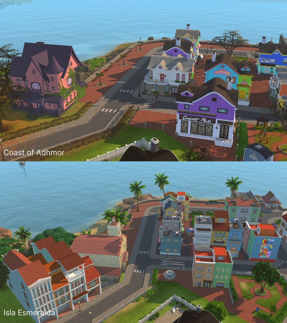 Church and market area in Isla Esmeralda (view from the opposite side)