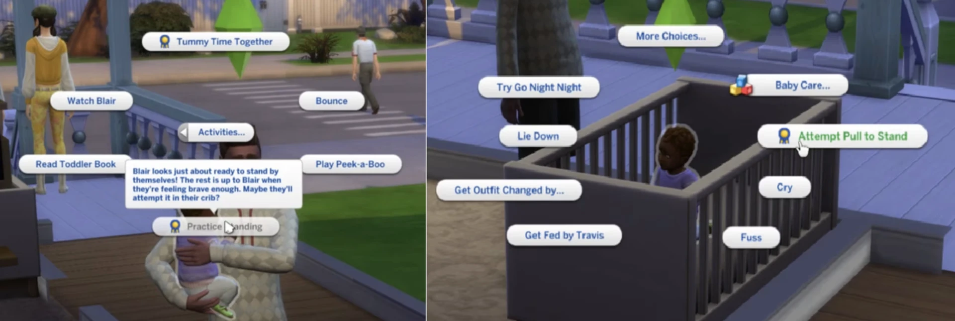 The Sims 4: подсказка к рубежу «Подтянуться и встать» — для достижения требуется колыбель