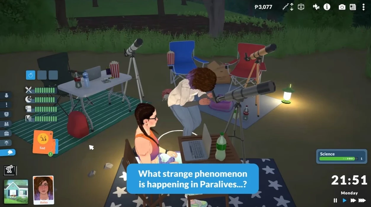 Paralives Astronomy Club event hinting at a mysterious celestial phenomenon in the night sky