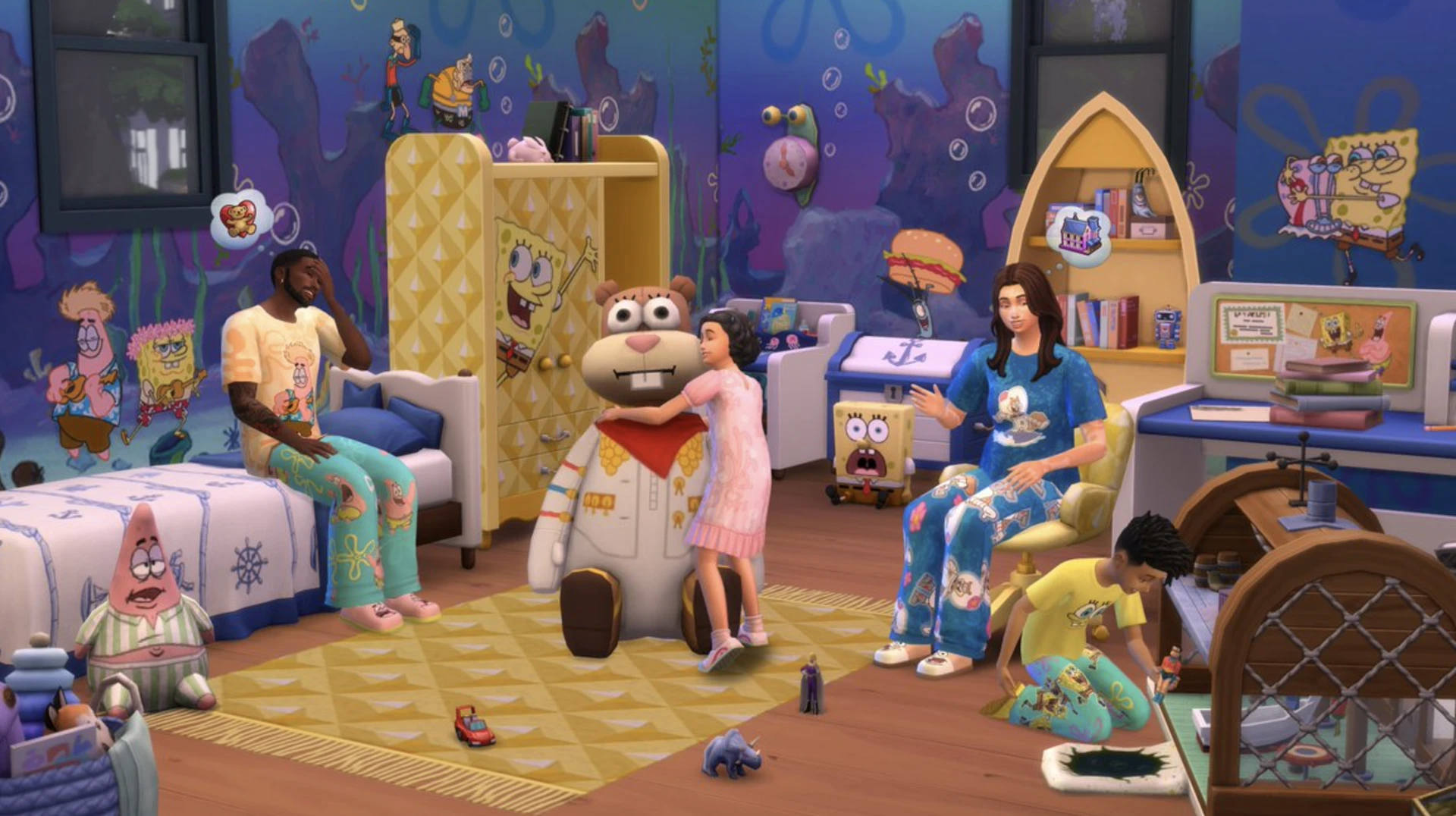 Набор «SpongeBob Kid’s Room», скриншот игровых предметов в The Sims 4