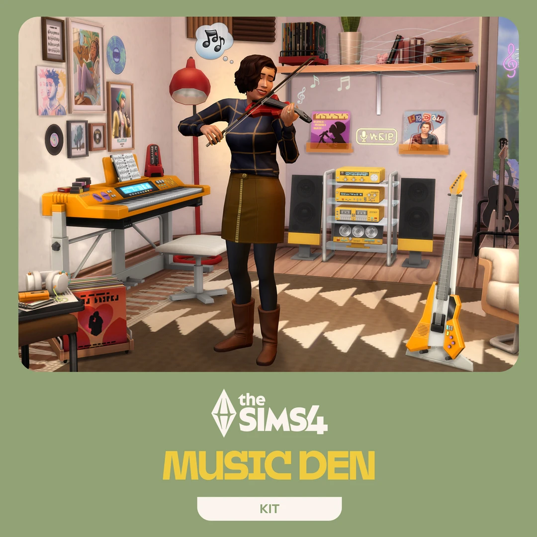 The Sims 4 Music Den Kit — официальный анонс новинки, музыкальная комната для симов